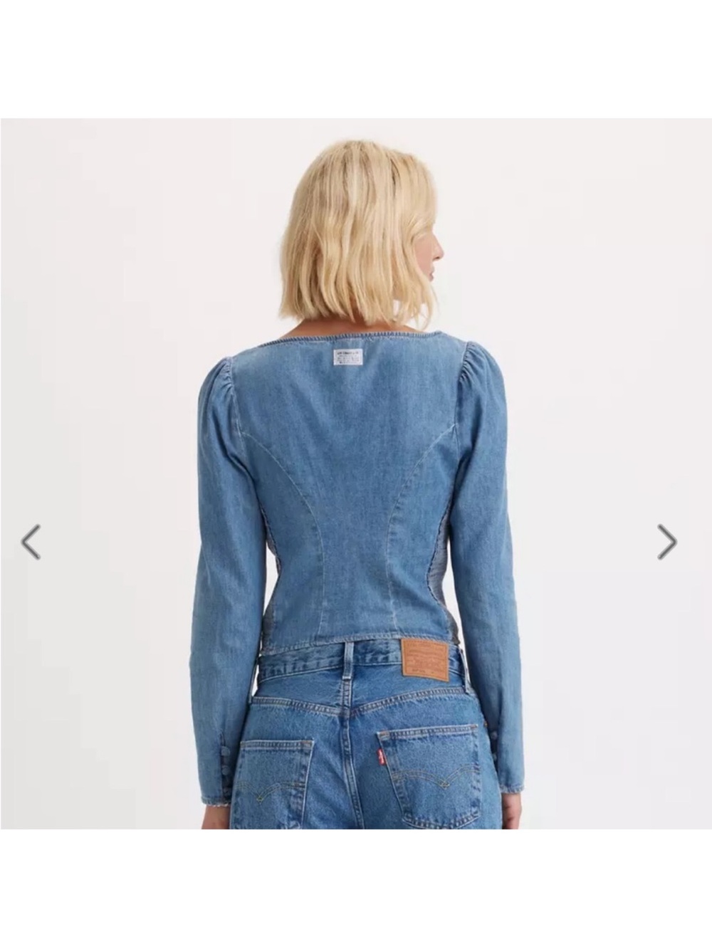 Levi’s Denim Ophelia Corset Blouse Top Size M - Picture 6 of 13